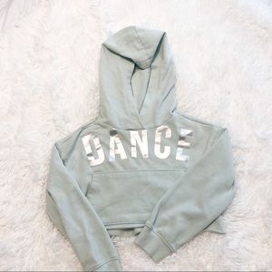 Justice Dance cropped, hooded sweatshirt
